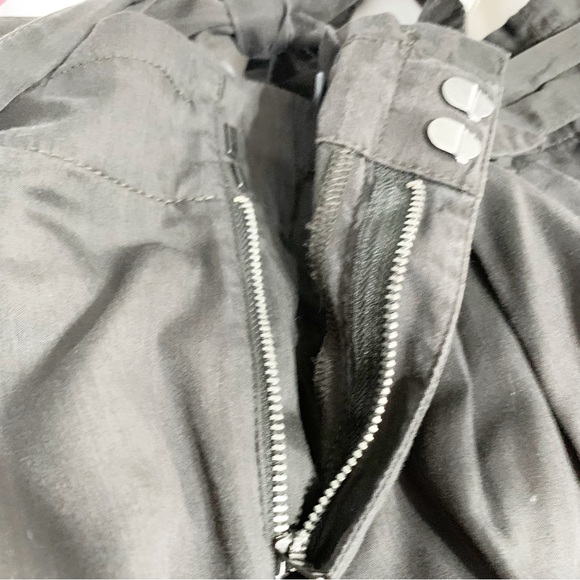 Gap Self Tie Belt Box Pleated Unlined Mini Skirt Side Pockets Size 2 Brown Gray - Picture 7 of 9